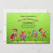 Superhelden Geburtstagspartei Einladung (Vorderseite)