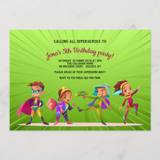 Superhelden Geburtstagspartei Einladung