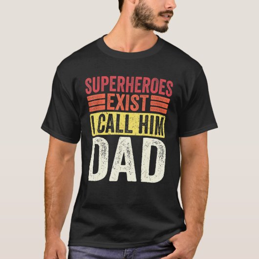Superhelden gibt es, ich nenne ihn Vater Retro Vät T-Shirt (Vorderseite)