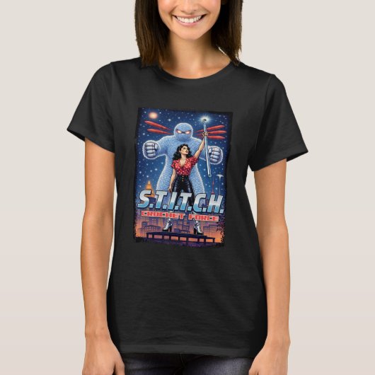 Superhelden-Häkelnadel-Science-Fiction-Comicbuch T-Shirt (Vorderseite)