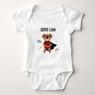 Superhelden-Hund Baby Kleinkind T-Shirt Strampler