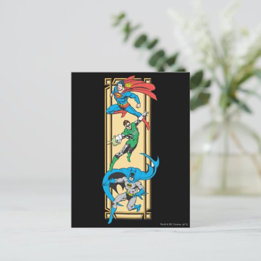 Superhelden in Aktion Postkarte (Stehend Vorderseite)