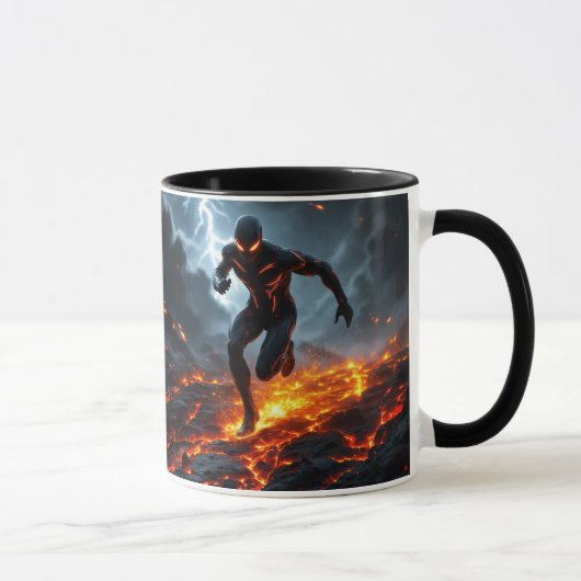 Superhelden in High-Tech-Hosenanzug. Tasse (Rechts)