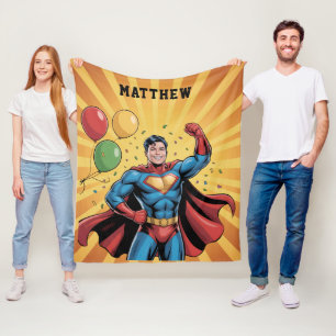 Superhelden-Jungen-Geburtstagsgeschenk Fleecedecke