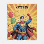 Superhelden-Jungen-Geburtstagsgeschenk Fleecedecke (Vorderseite)