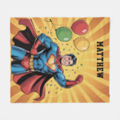 Superhelden-Jungen-Geburtstagsgeschenk Fleecedecke (Vorderseite (Horizontal))