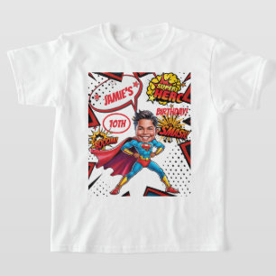 Superhelden Karikatur Action-Packed Boys Geburtsta T-Shirt