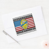 Superhelden laufen unter uns quadratischer aufkleber (Umschlag)