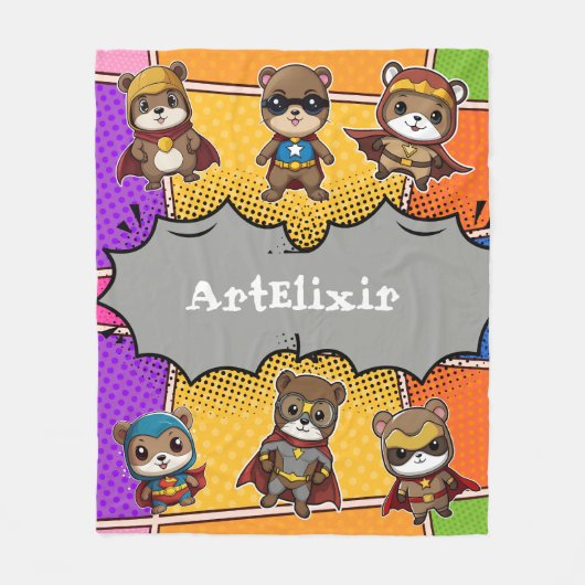 Superhelden Niedlich Kawaii Gopher Prints Fleecedecke (Vorderseite)