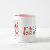 Superhelden-Paar Valentins-Mug Tasse (Zentrum)