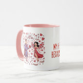 Superhelden-Paar Valentins-Mug Tasse (Vorderseite Links)