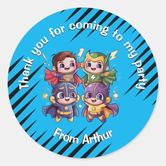 Superhelden Party Kids Super Helden Spaß Identität Runder Aufkleber (Vorderseite)