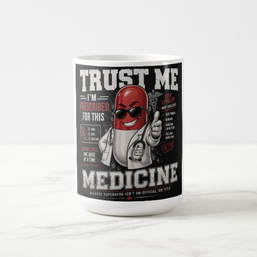 Superhelden-Pille Power Design Kaffeetasse (Mittel)