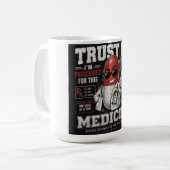 Superhelden-Pille Power Design Kaffeetasse (Vorderseite Links)