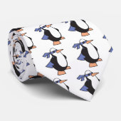 Superhelden Pinguin Krawatte (Gerollt)