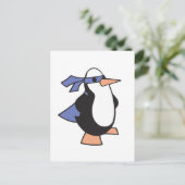 Superhelden Pinguin Postkarte (Stehend Vorderseite)
