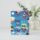 Superhelden Postkarte (Stehend Vorderseite)