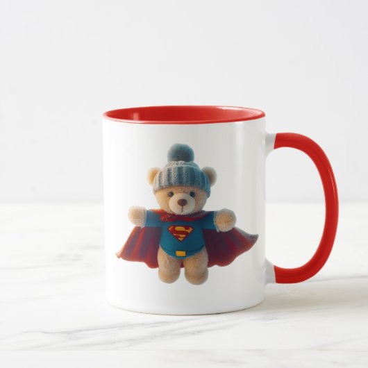 Superhelden-Teddybär mit Mütze. Tasse (Rechts)