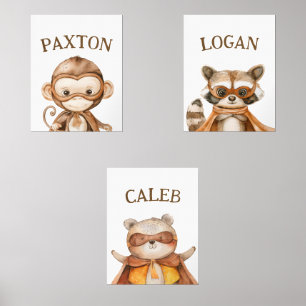 Superhelden Tiere für Kinder Bilderwand Sets