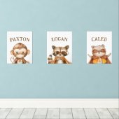 Superhelden Tiere für Kinder Bilderwand Sets (Holzboden)