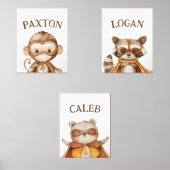 Superhelden Tiere für Kinder Bilderwand Sets (Vorderseite)