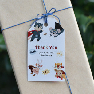 Superhelden-Tiere Süße Kinder Geburtstag Geschenkanhänger