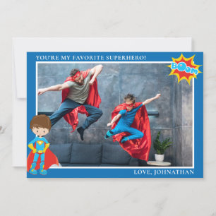 Superhelden-Vatertag Personalisiertes Foto  Feiertagskarte