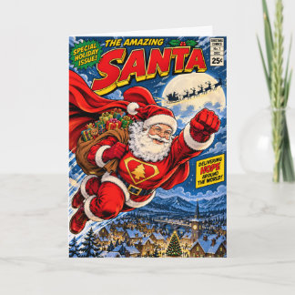 Superhelden-Weihnachtsmann-Weihnachtskarte | Lusti Karte