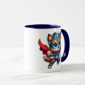 Superheldenhund mit Tarnschild. Tasse (VorderseiteRechts)