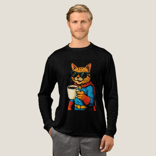 Superheldenkatze Tri-Blend Shirt (Volle Vorderseite)