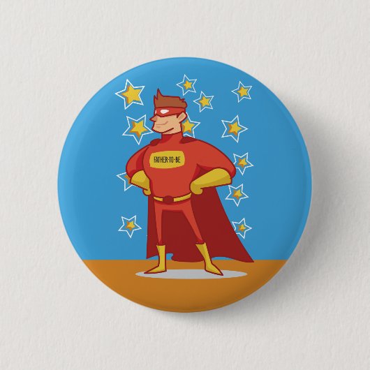 Superheldin am Vatertag Button (Vorderseite)