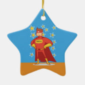 Superheldin am Vatertag Keramik Ornament (Hinten)