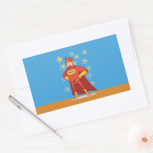 Superheldin am Vatertag Rechteckiger Aufkleber (Umschlag)