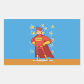 Superheldin des ersten Vaters Rechteckiger Aufkleber (Vorderseite)