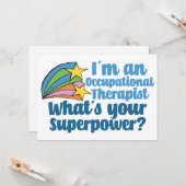 Superheldin für niedliche Arbeitstherapie Karte (Vorderseite/Rückseite Beispiel)