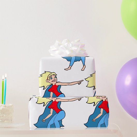 Superheldin Geschenkpapier