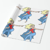 Superheldin Geschenkpapier (Ungerollt)