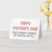 Superheldin ist kein Job, glücklicher Muttertag. Karte (Gelbe Blume)