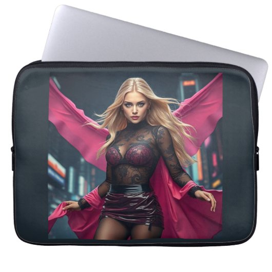 Superheldin Laptopschutzhülle (Vorderseite)