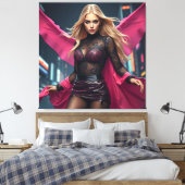 Superheldin Leinwanddruck (Insitu (Schlafzimmer))