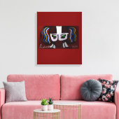 Superheldin Rotes Alien Mädchen Leinwanddruck (Insitu (Wohnzimmer))