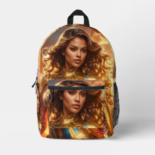SUPERHELDIN - WEIBLICHER SUPERHELD BEDRUCKTER RUCKSACK