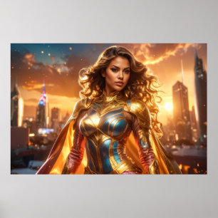 SUPERHELDIN - WEIBLICHER SUPERHELD POSTER