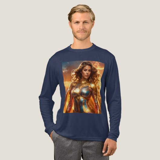 SUPERHELDIN - WEIBLICHER SUPERHELD Tri-Blend SHIRT (Volle Vorderseite)