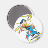 Superheldinnen springen magnet (Vorderseite/Rückseite)