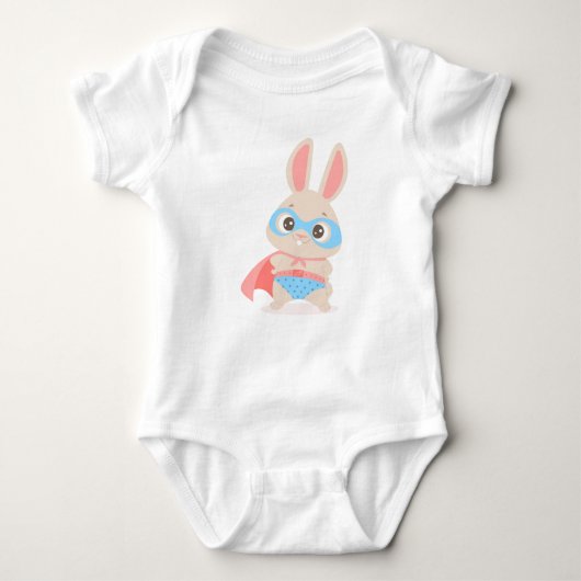 Superheran Bunny Rabbit Baby Sleeper Bodysuit Baby Strampler (Vorderseite)