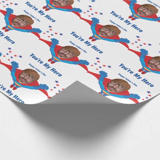 Superheran Fathers Day Funny New Tremor Geschenkpapier (Ecke)