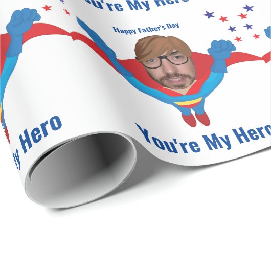 Superheran Fathers Day Funny New Tremor Geschenkpapier (Rolleneckpunkt)