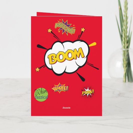 Superheran Monogram Birthday Surprise Kids Card Karte (Rückseite)