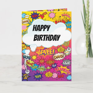 Superheran Monogram Birthday Surprise Kids Card Karte